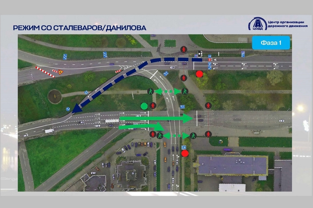 На светофоре у Октябрьского моста сделают отдельную фазу для автобусов.